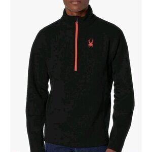 Spyder Mens Outbound Half Zip Sweatshirt Black Volcano size M